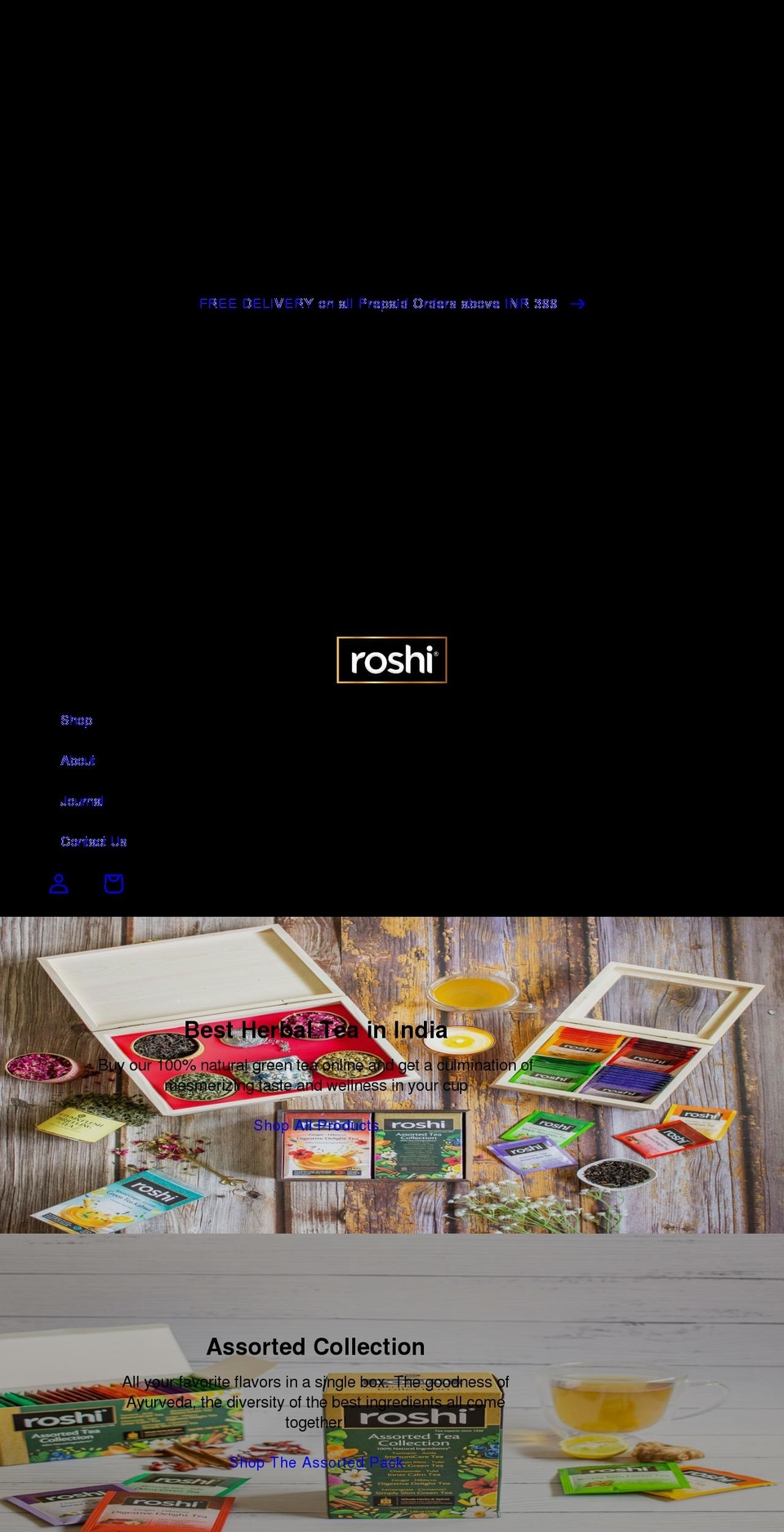 roshiwellness.com shopify website screenshot