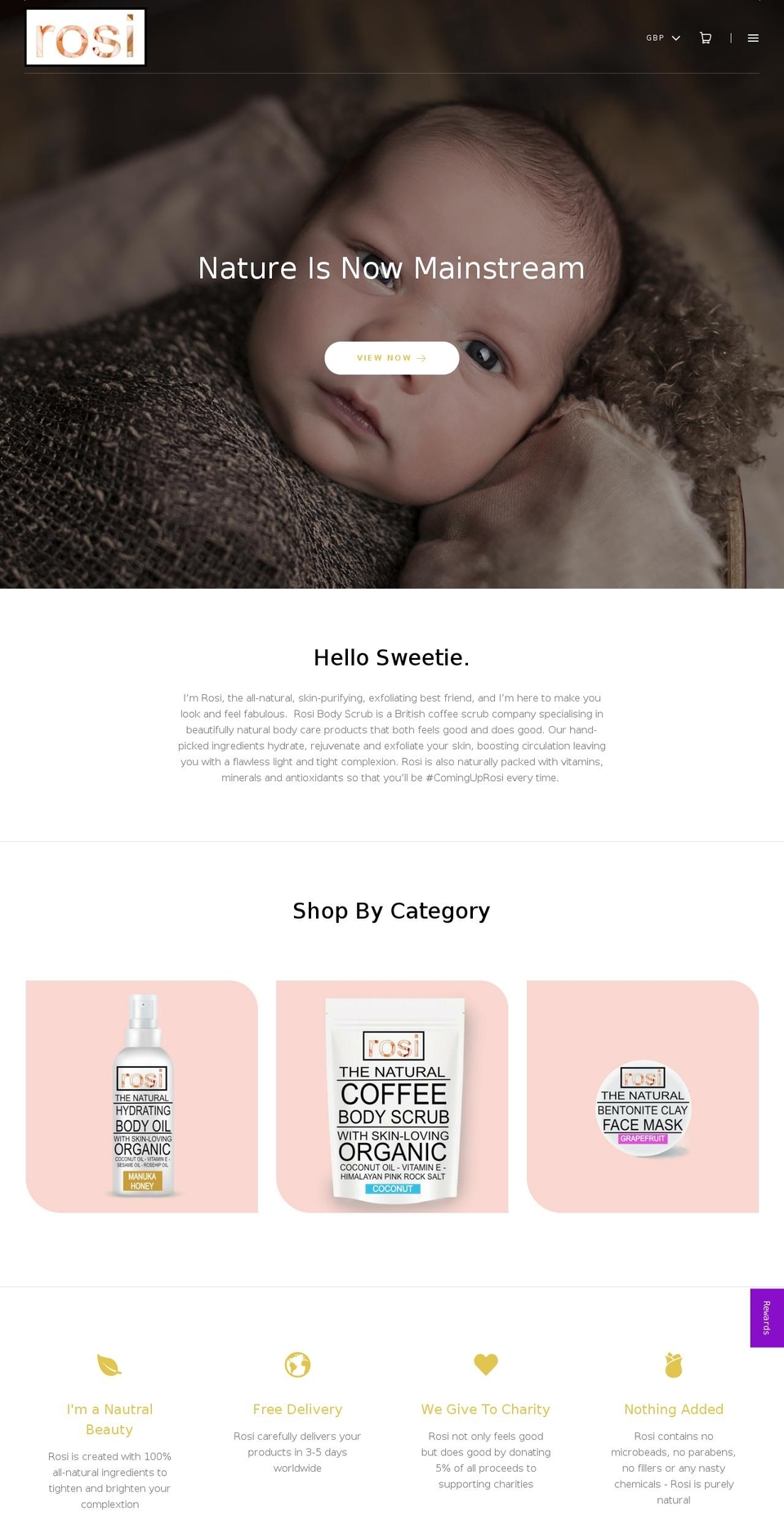 rosibodyscrub.com shopify website screenshot