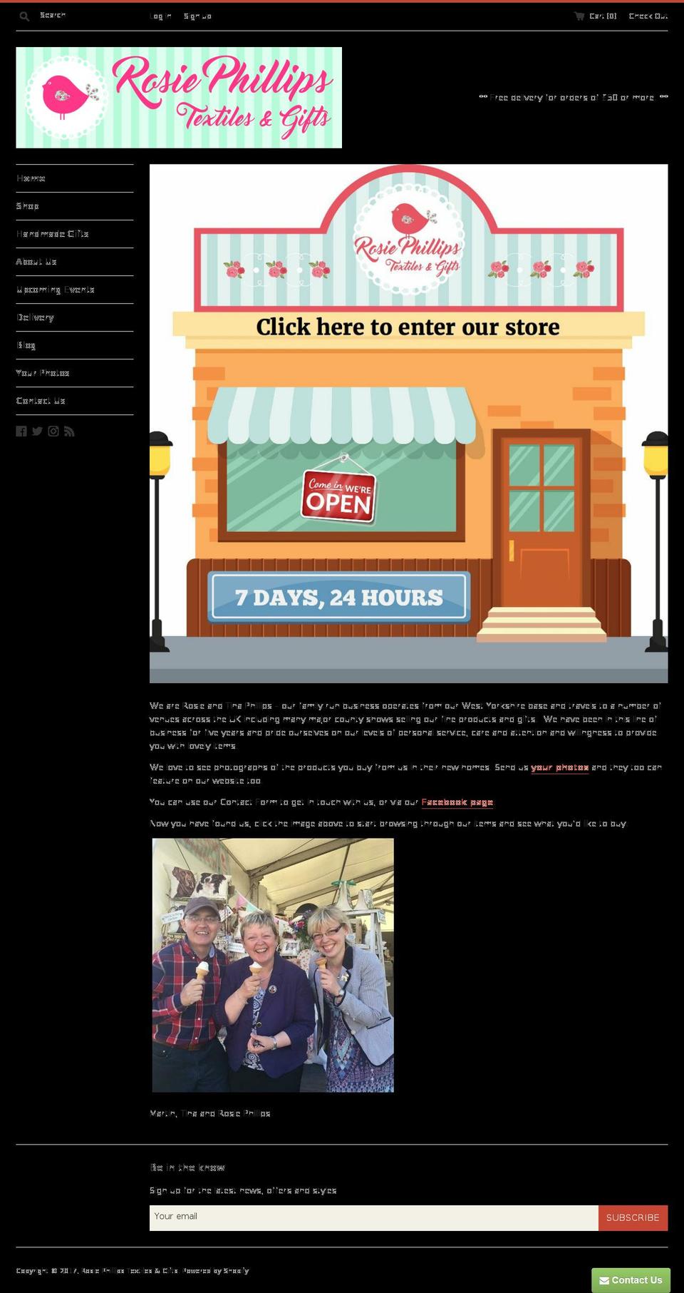 rosie-phillips.com shopify website screenshot