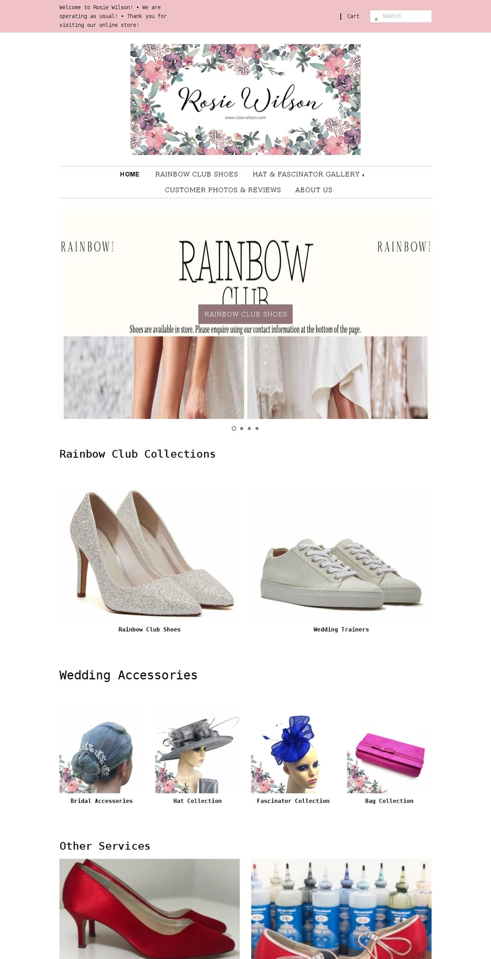 rosie-wilson.com shopify website screenshot