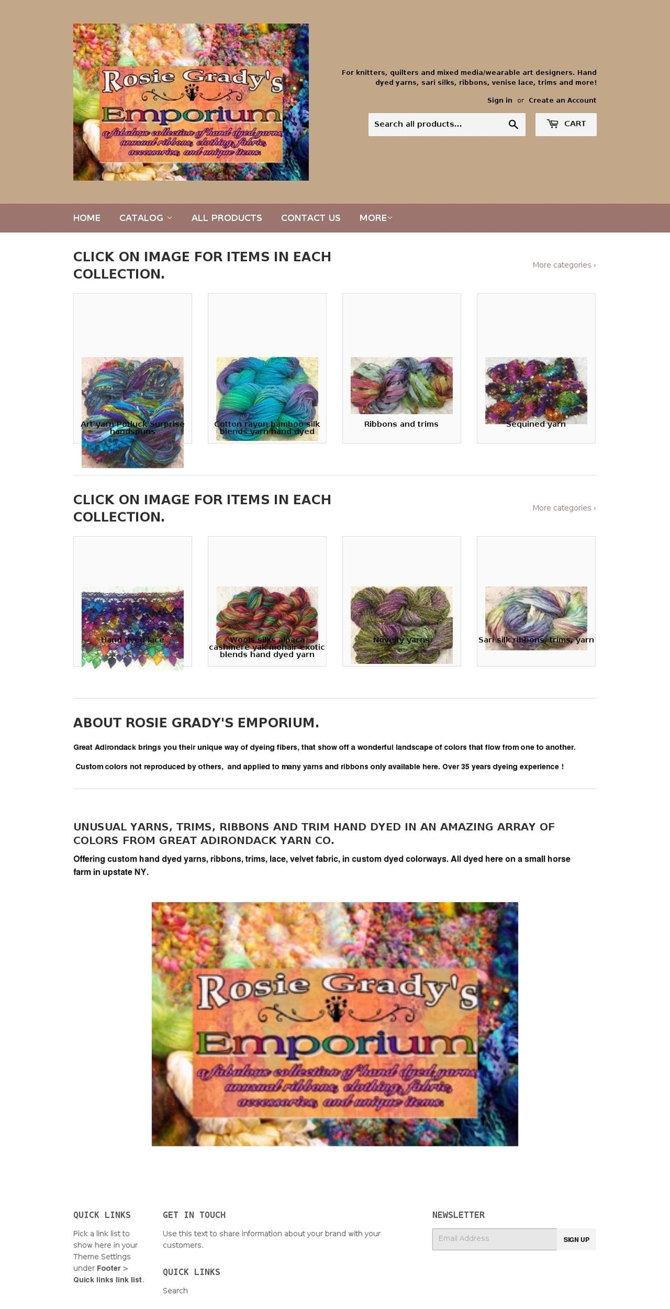 rosiegradysemporium.com — Shopify storefront screenshot