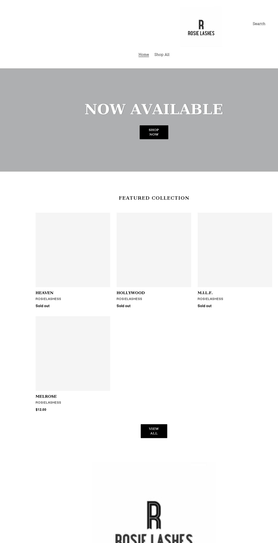rosielashess.com shopify website screenshot