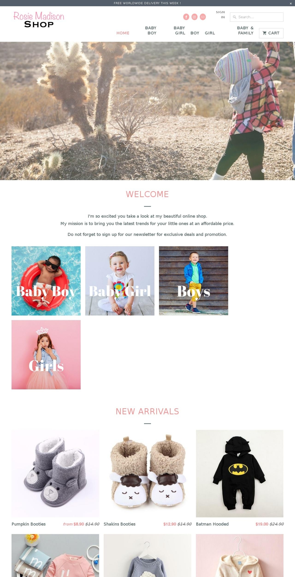 rosiemadison.com — Shopify storefront screenshot