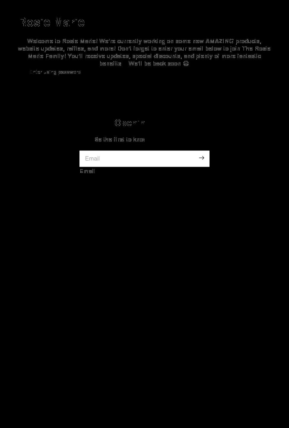 rosiemarie.shop shopify website screenshot