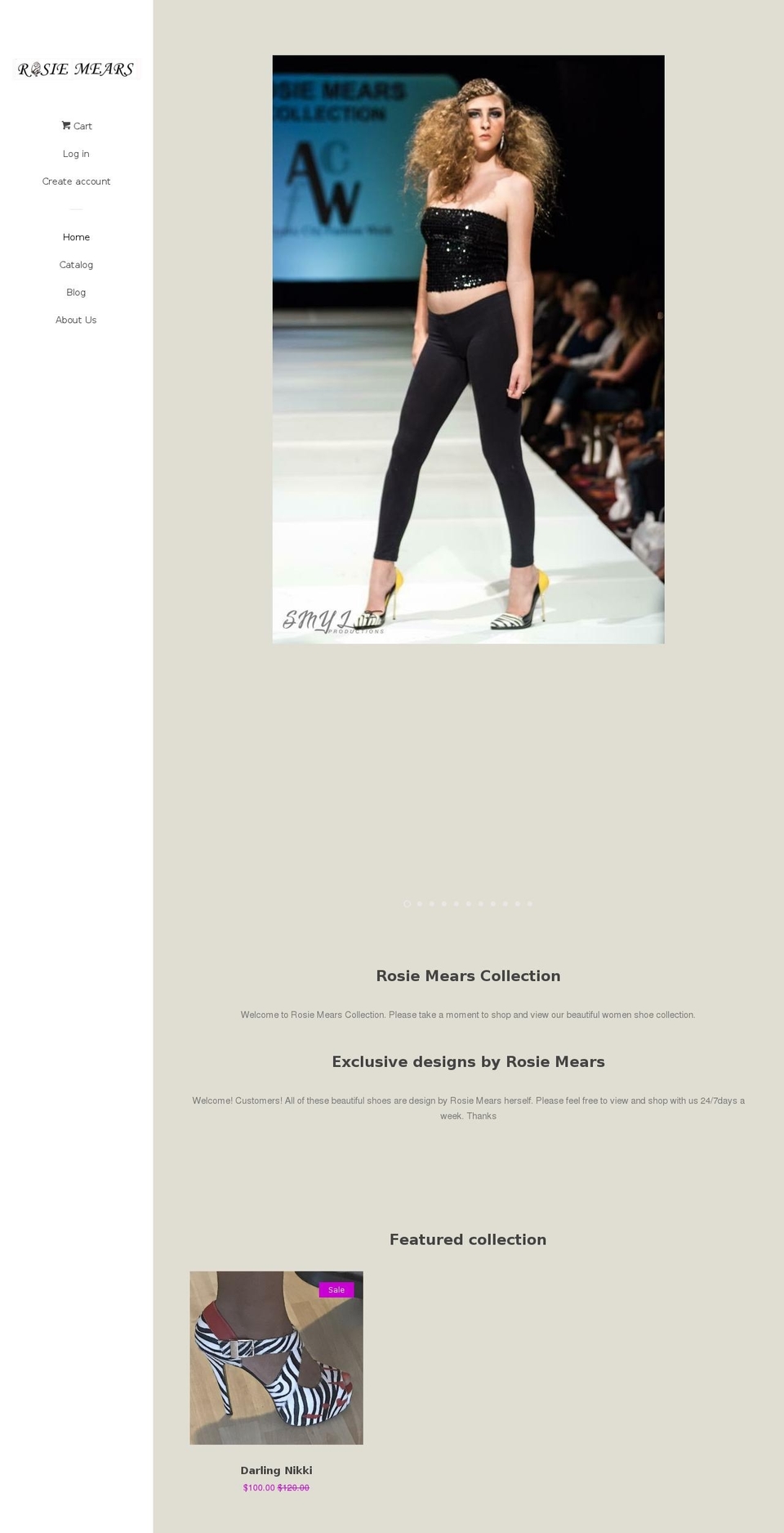 rosiemearshoes.com — Shopify storefront screenshot