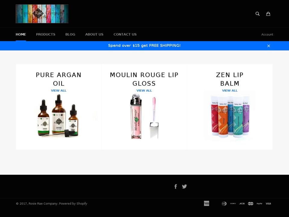 rosierae.com shopify website screenshot