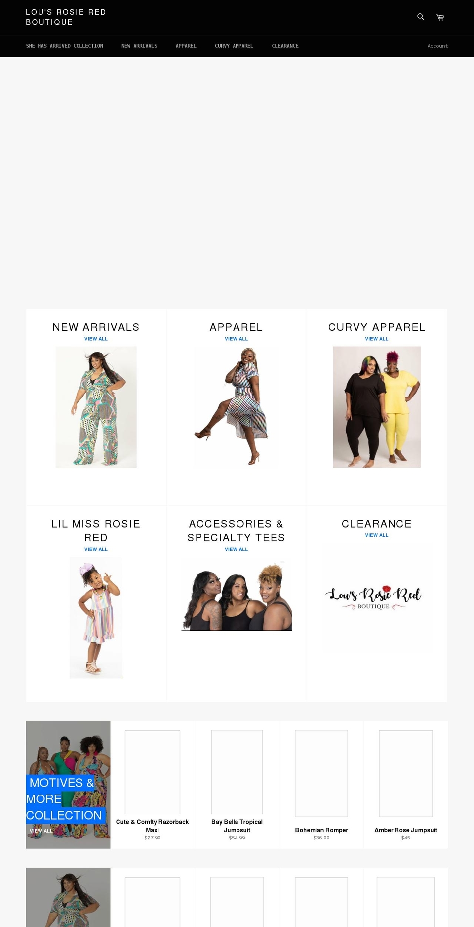 rosieredboutique.com shopify website screenshot