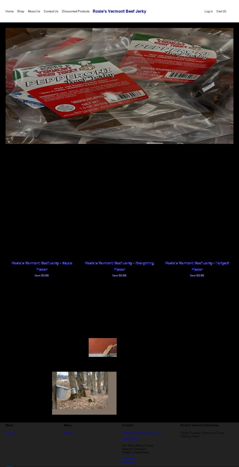 rosiesbeefjerky.com shopify website screenshot