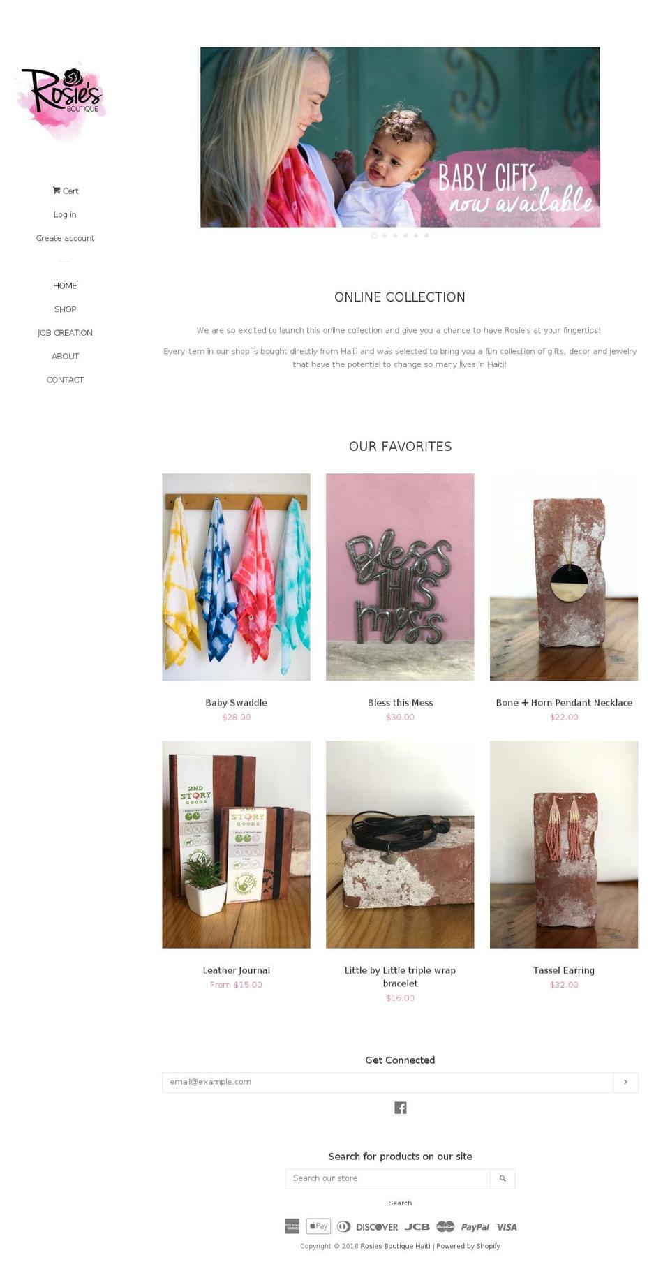 rosiesboutiquehaiti.com shopify website screenshot