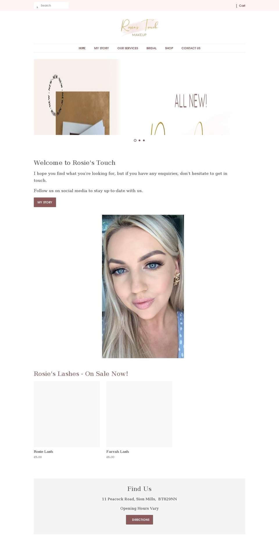 rosiestouch.co.uk shopify website screenshot