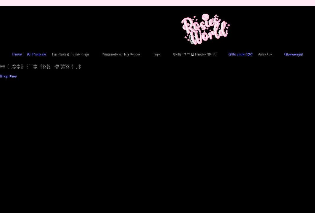 rosiesworld.co.uk shopify website screenshot
