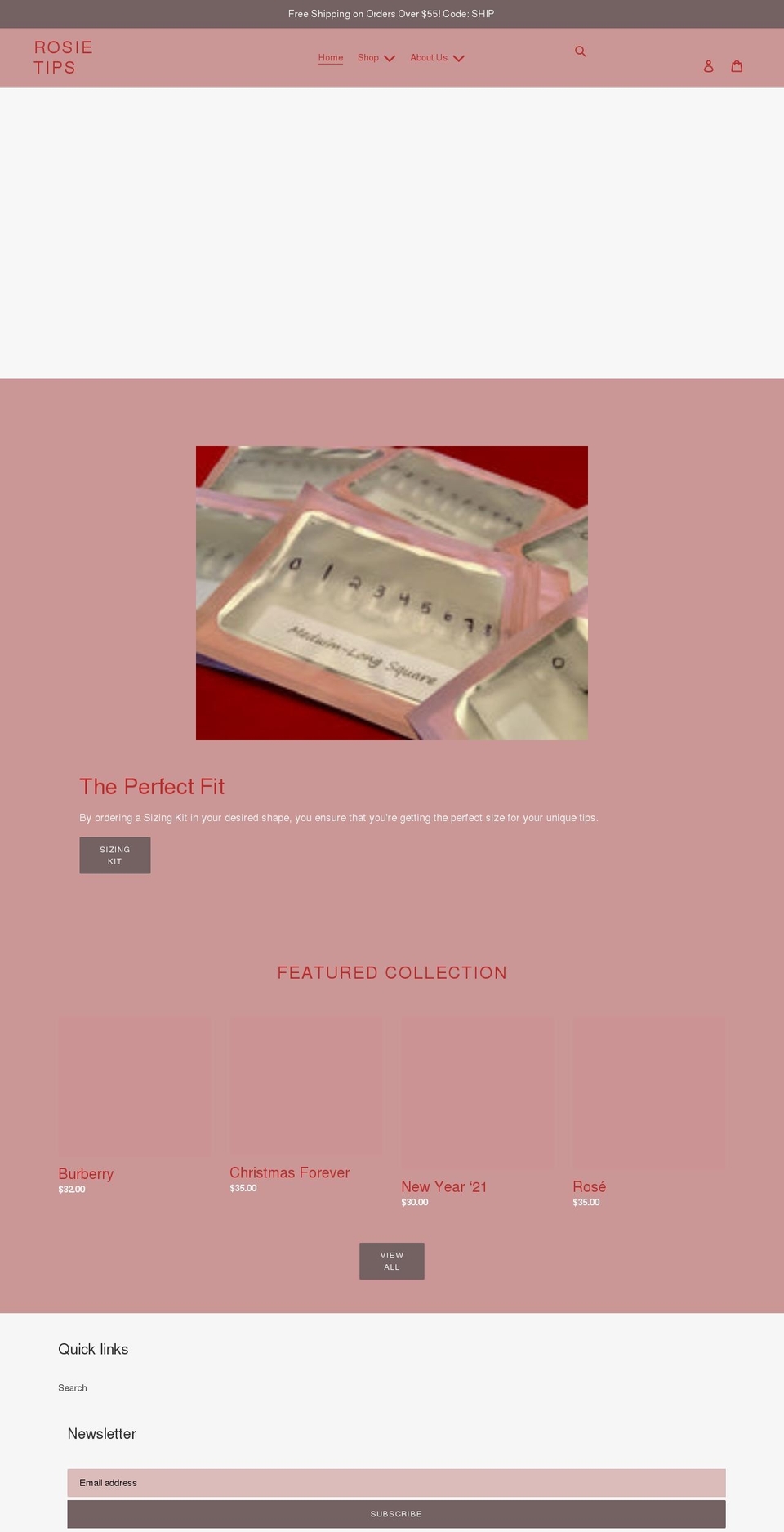 rosietips.com shopify website screenshot