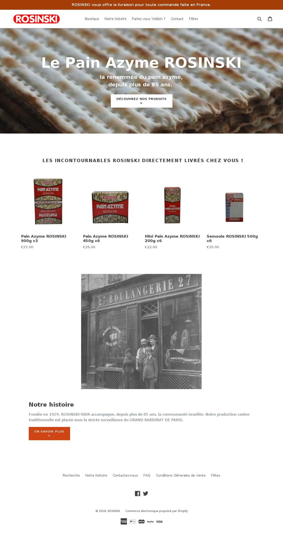 rosinski.fr shopify website screenshot