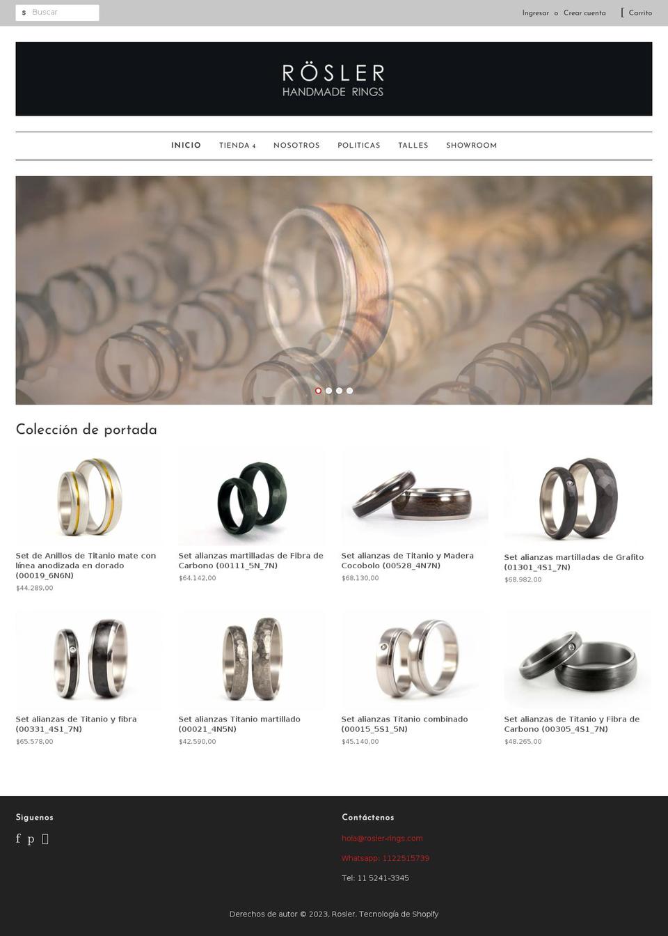 rosler.com.ar shopify website screenshot