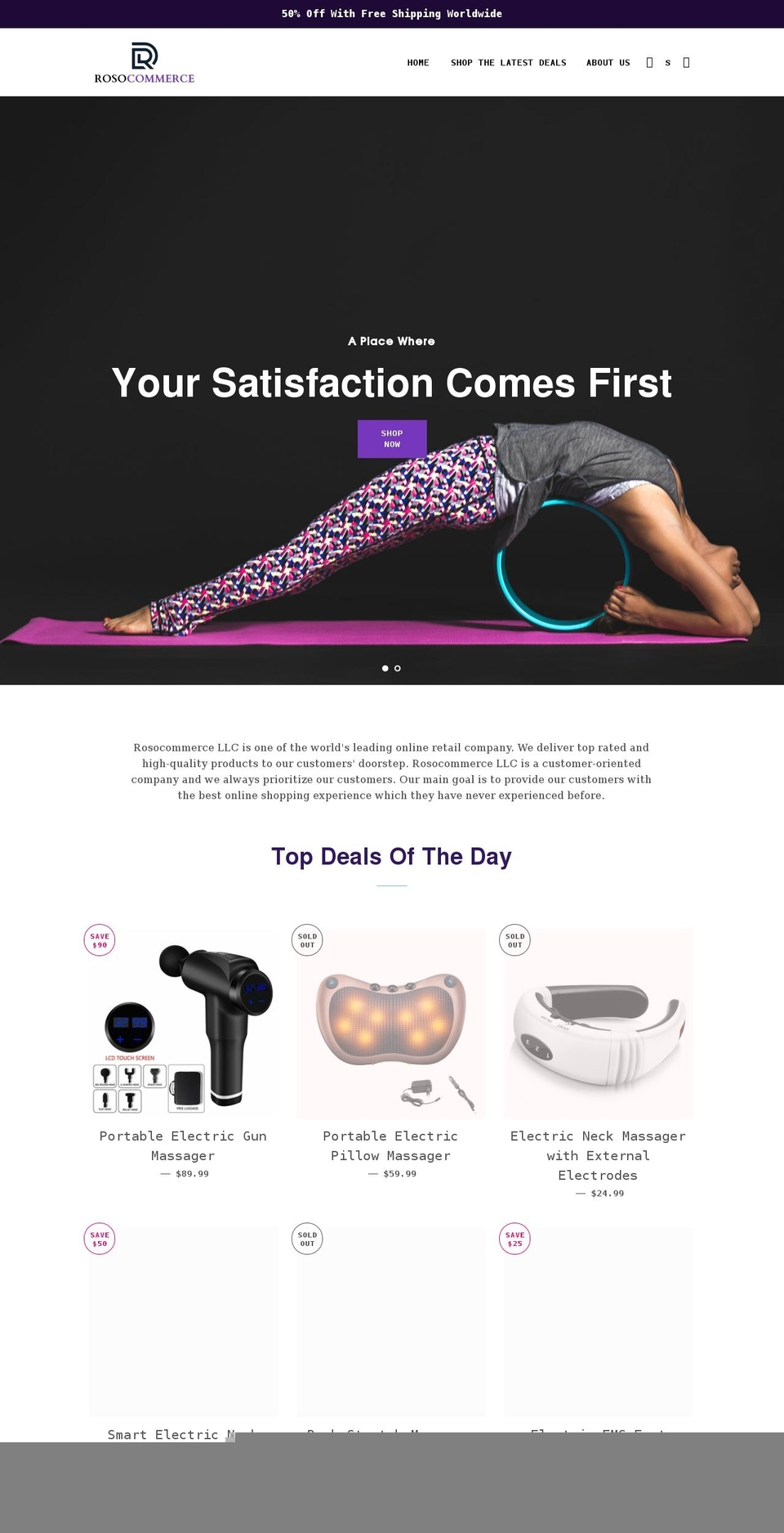 rosocommerce.com shopify website screenshot