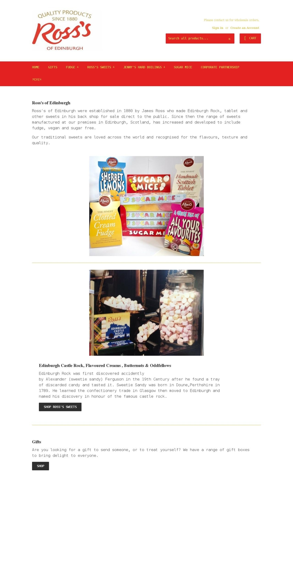 ross-of-edinburgh.co.uk shopify website screenshot