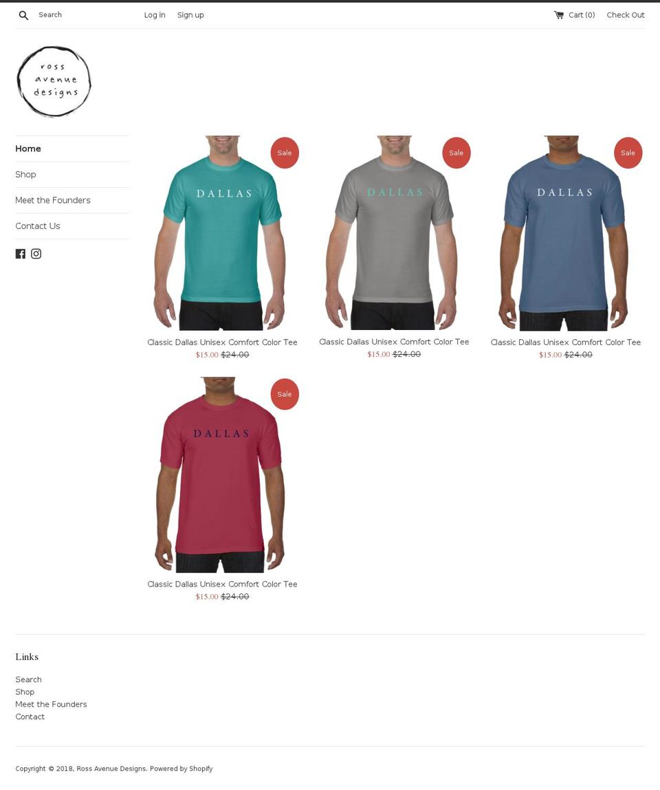 rossavenuedesigns.com — Shopify storefront screenshot