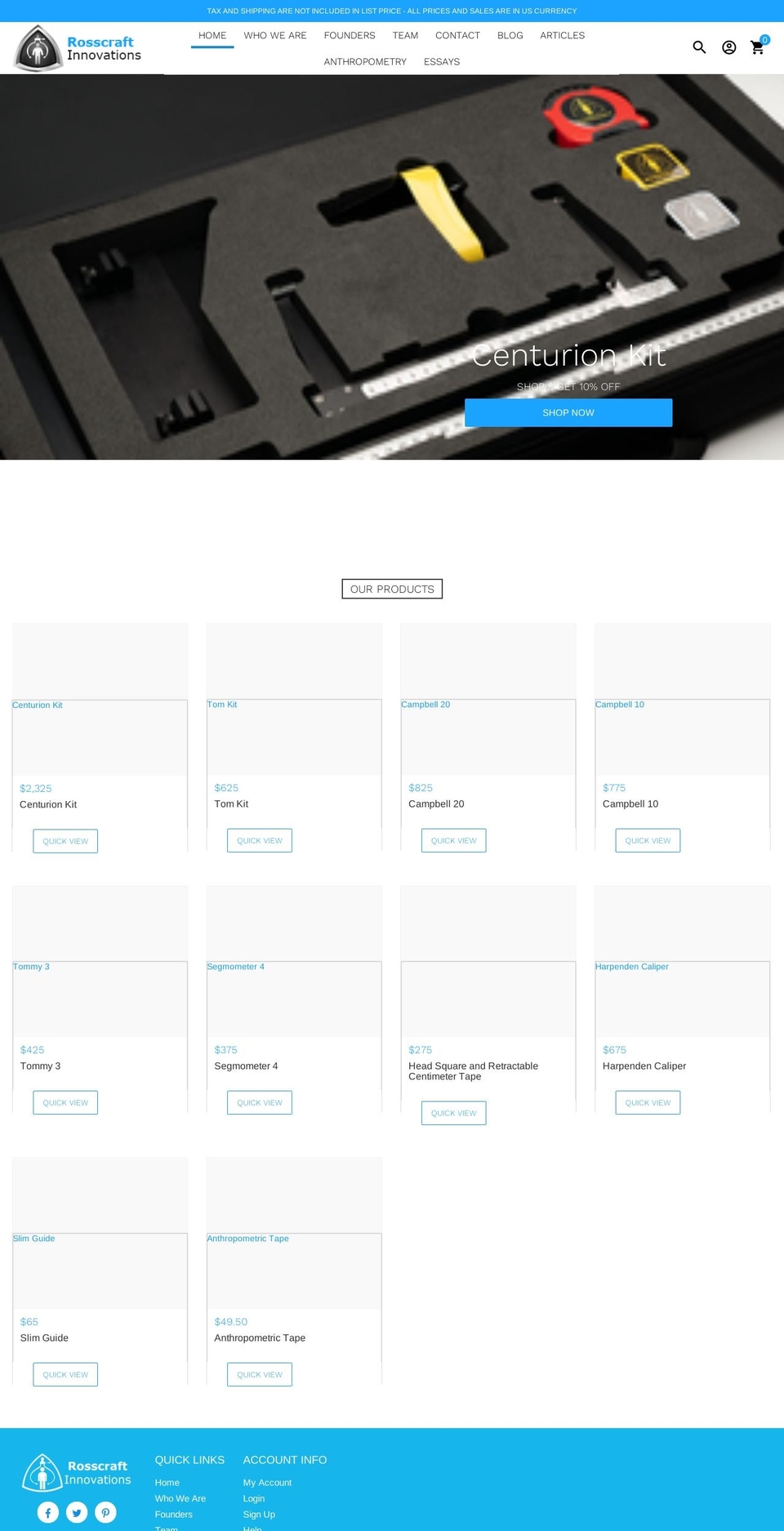 rosscraftinnovations.com shopify website screenshot
