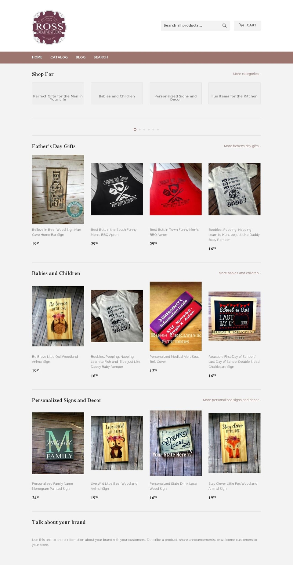 rosscreativestudios.com — Shopify storefront screenshot