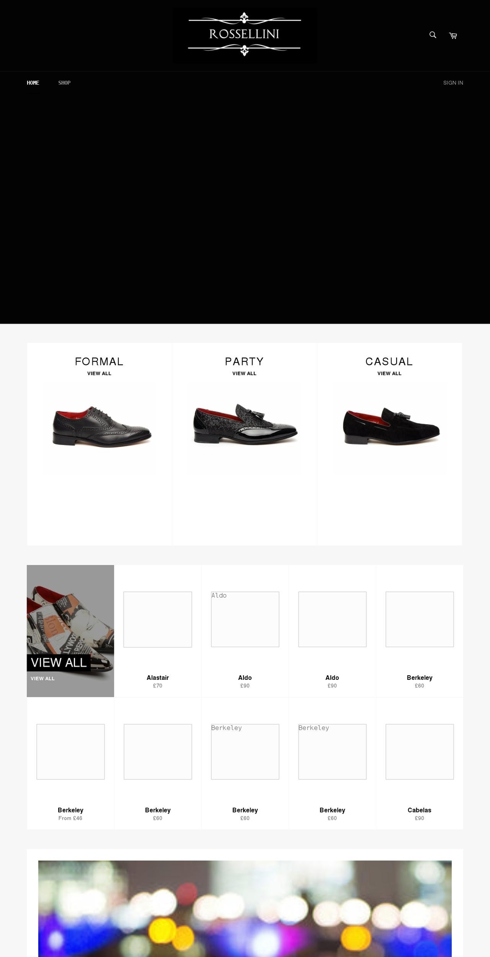 rossellini-shoes.com — Shopify storefront screenshot