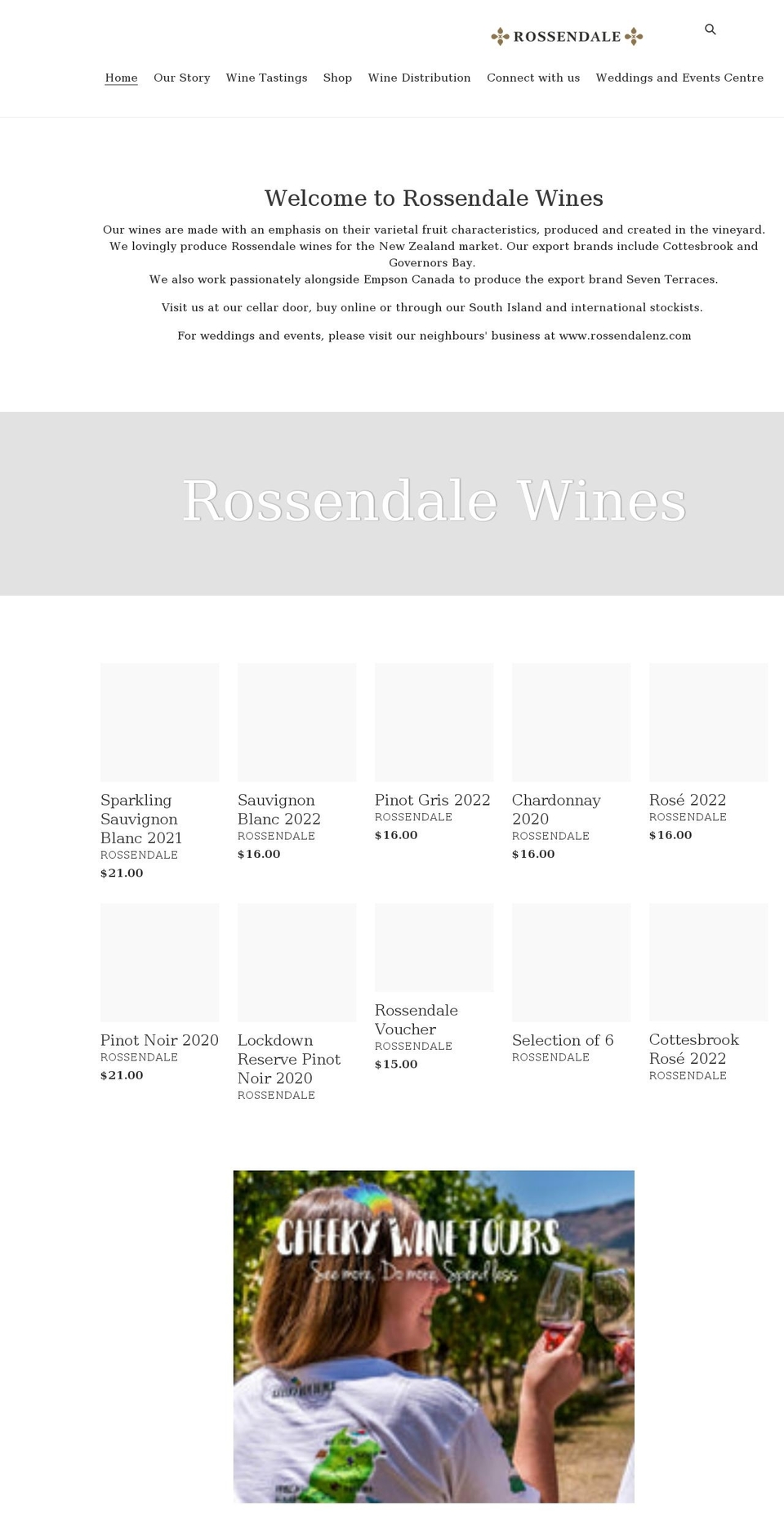 rossendale.co.nz shopify website screenshot