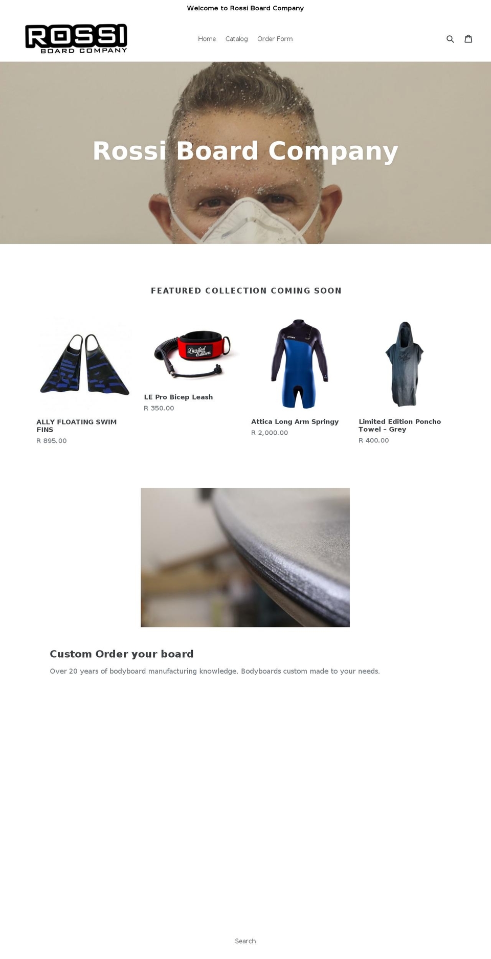 rossiboardco.com — Shopify storefront screenshot
