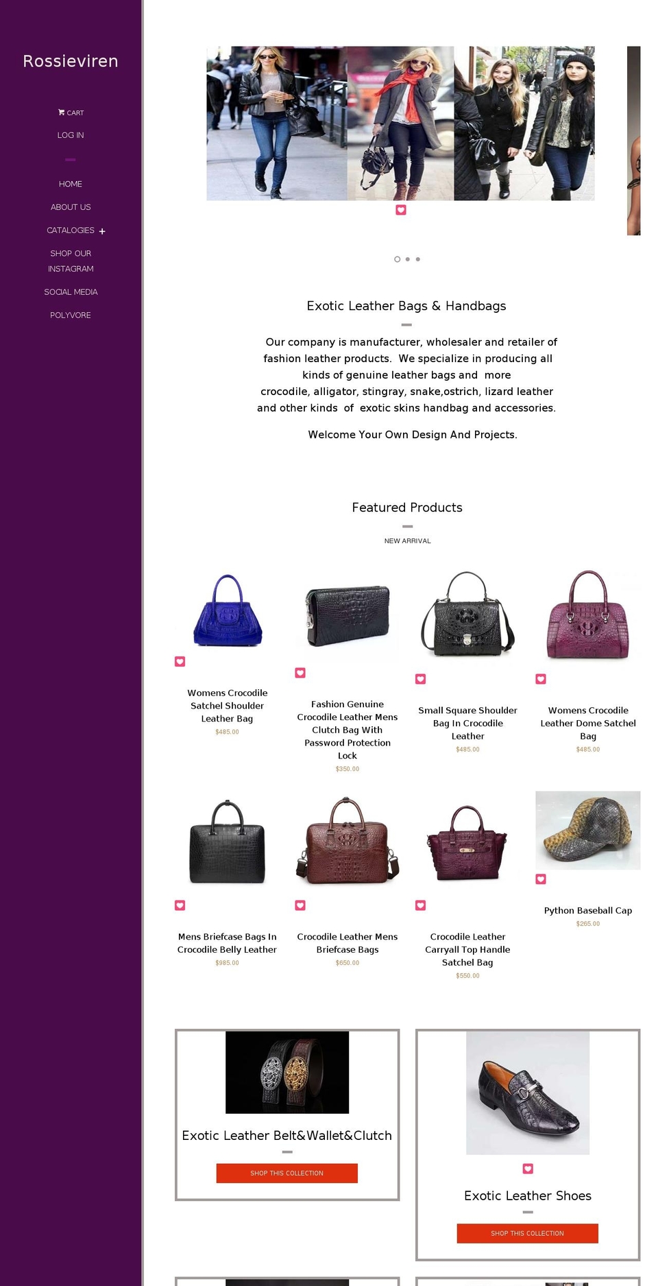 rossieviren.com shopify website screenshot