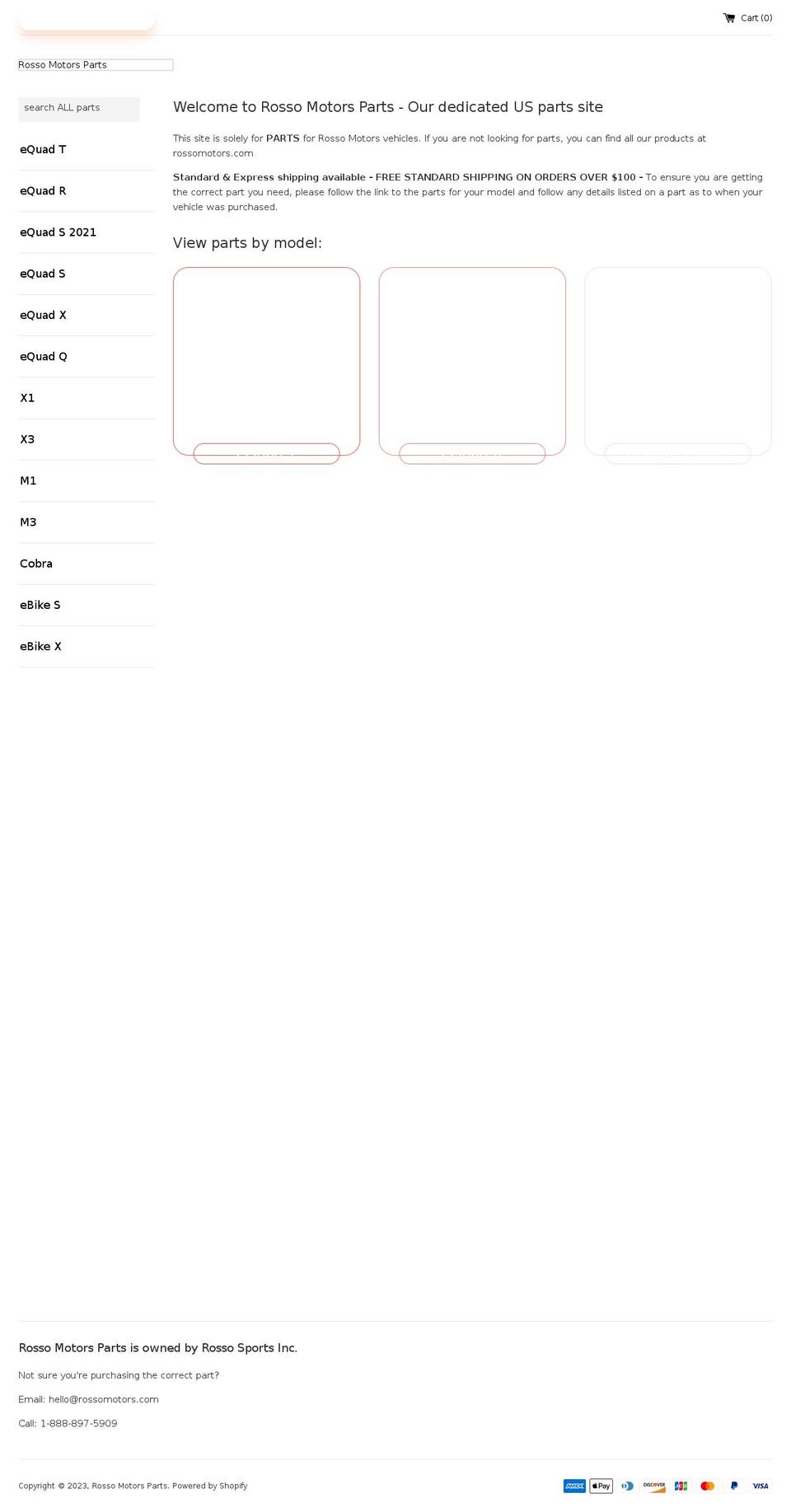 rosso-parts.com shopify website screenshot
