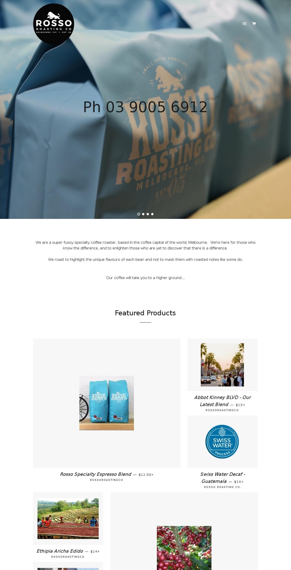 rosso.com.au shopify website screenshot