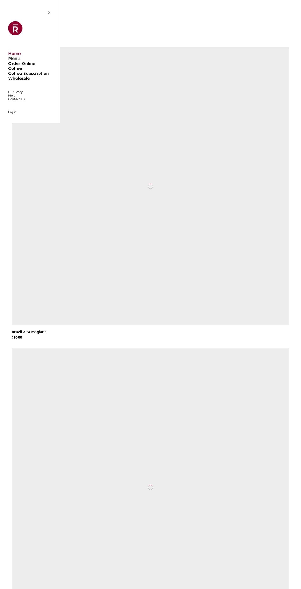 rostcoffee.com shopify website screenshot