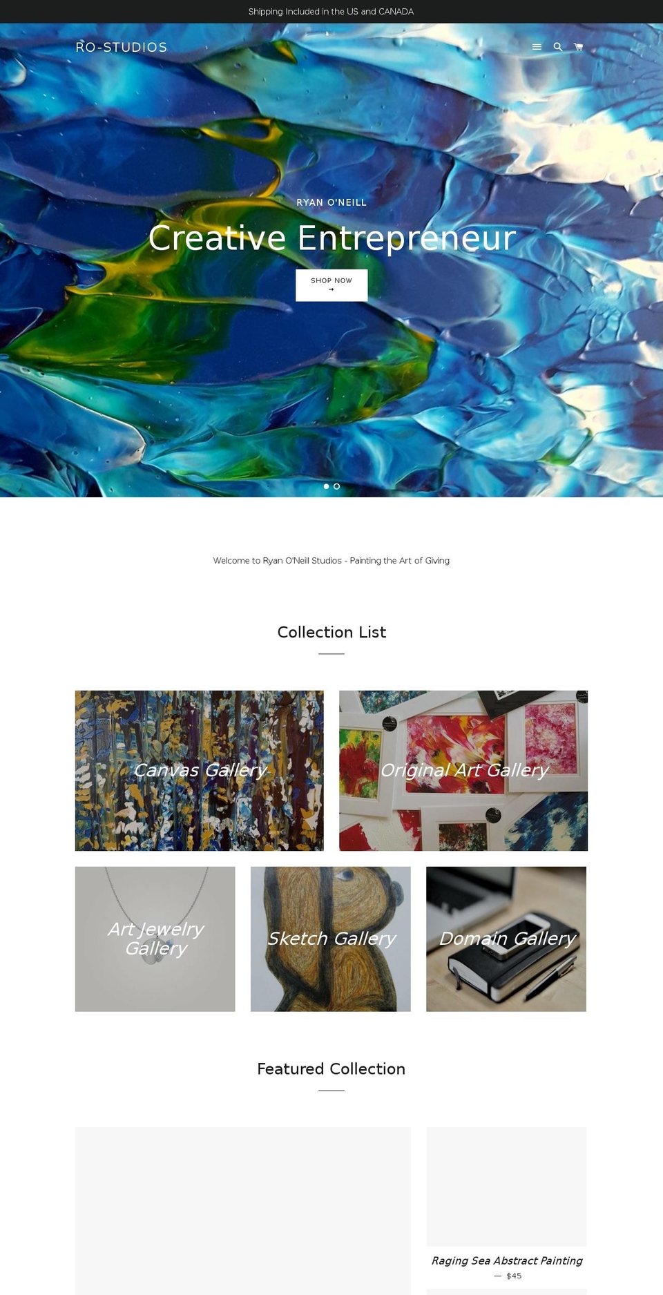 rostudios.com shopify website screenshot