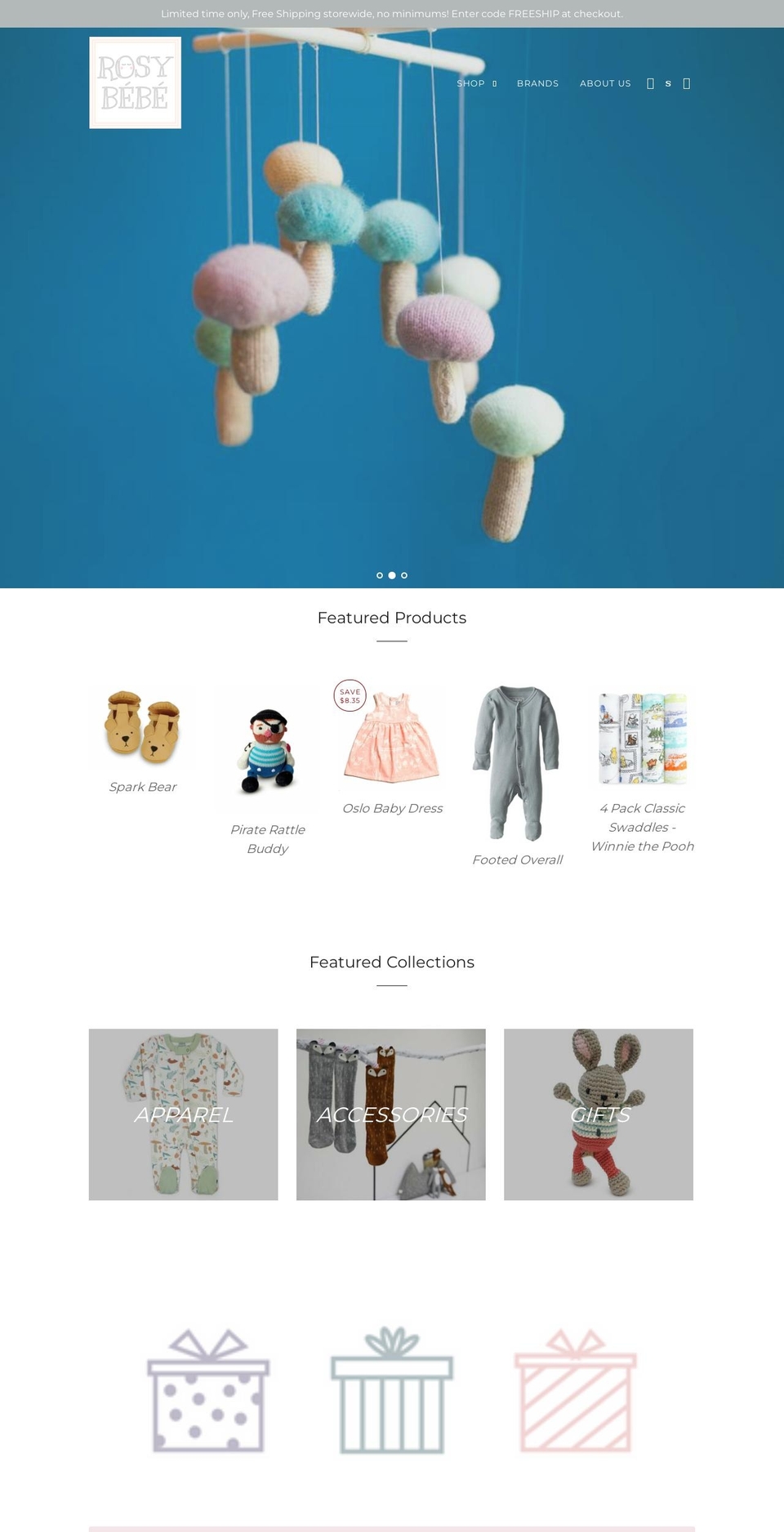 rosybebe.com shopify website screenshot