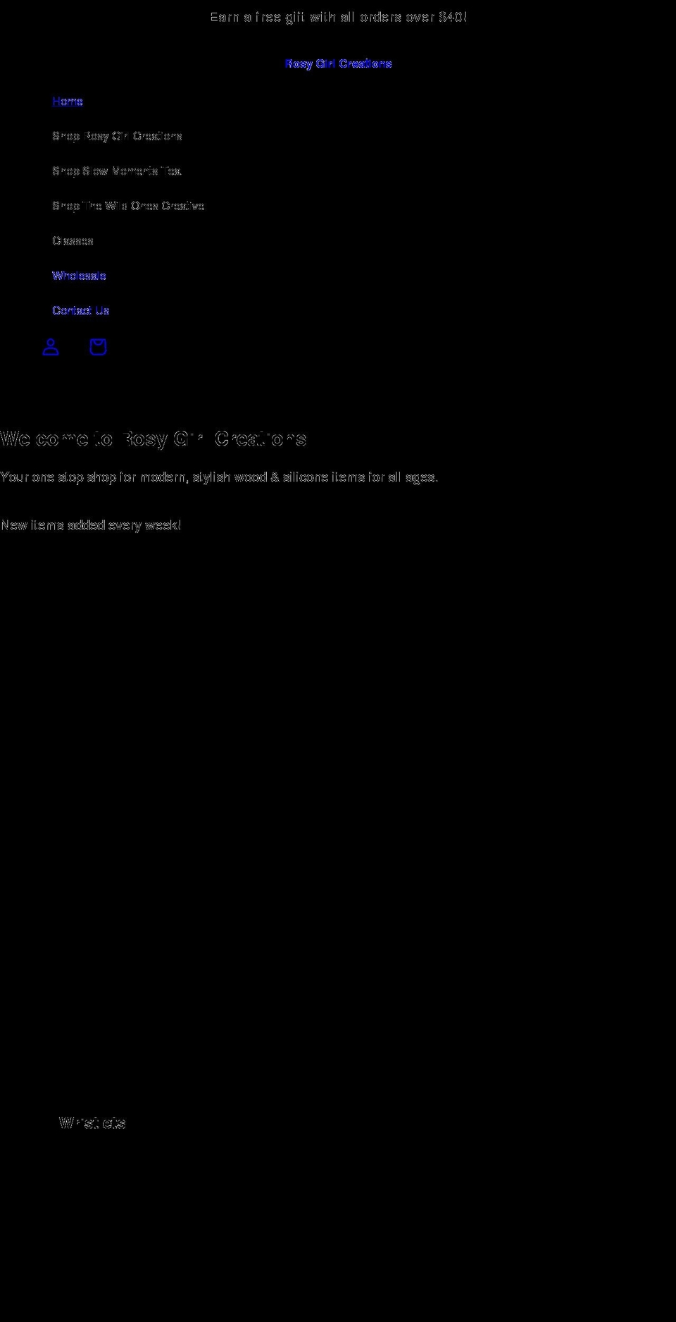 rosygirlcreations.com shopify website screenshot