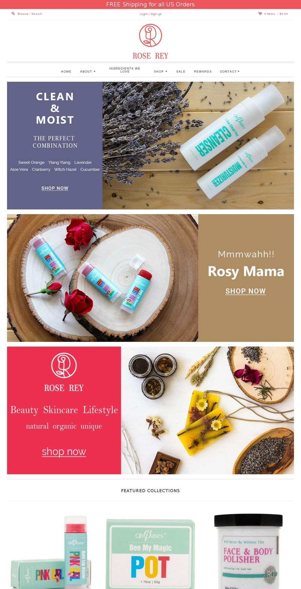 rosyrey.com shopify website screenshot