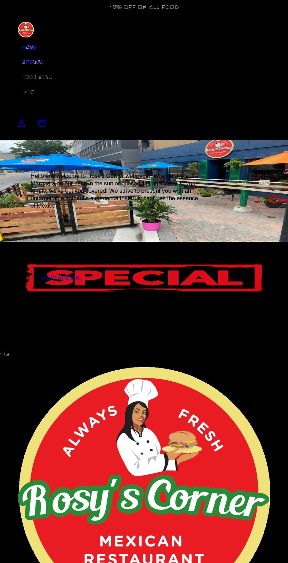 rosyscorner.com shopify website screenshot