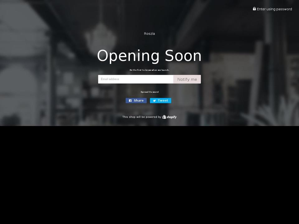 roszia.com shopify website screenshot