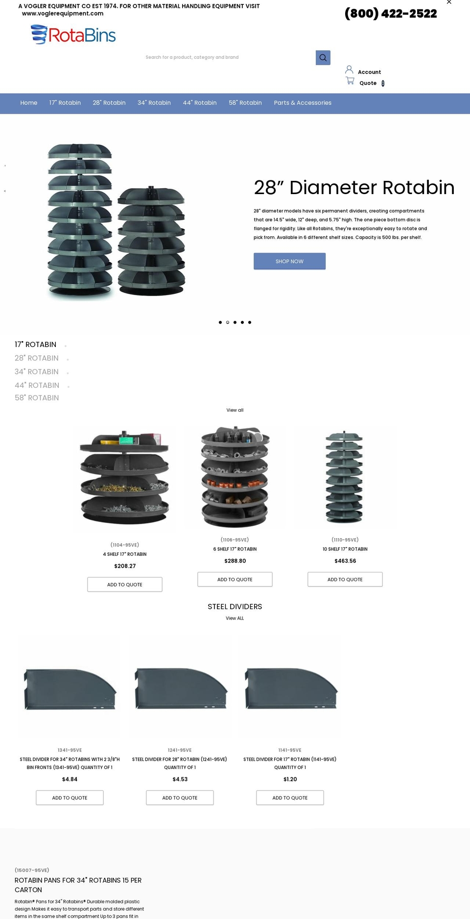 rotabins.com shopify website screenshot