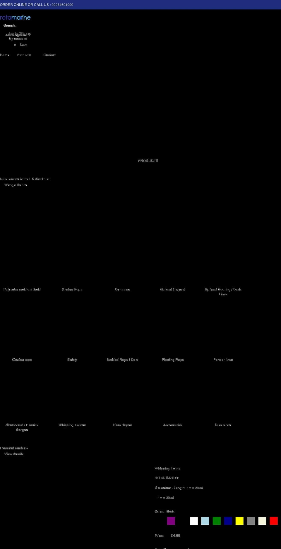 rotamarine.co.uk shopify website screenshot