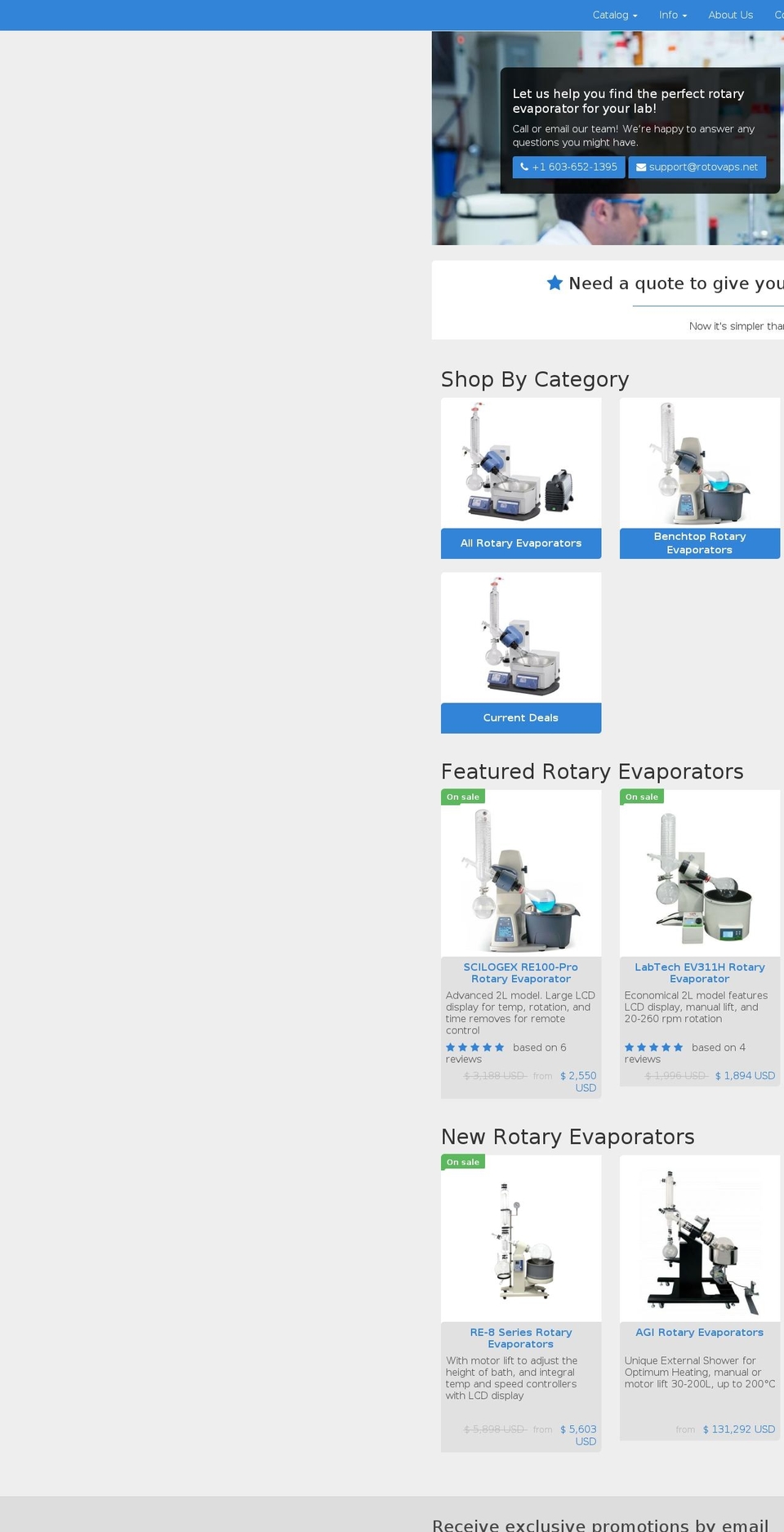 LabSupify BS3 Shopify theme site example rotaryevaporators.net