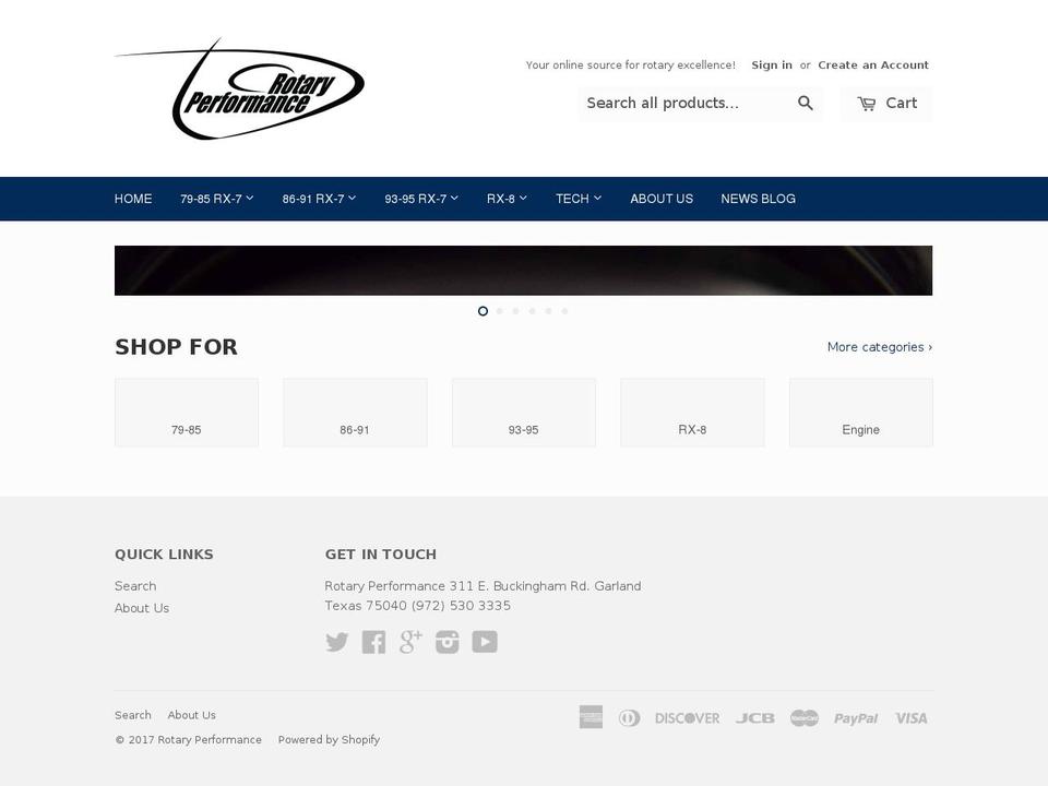 rotaryperformance.com shopify website screenshot