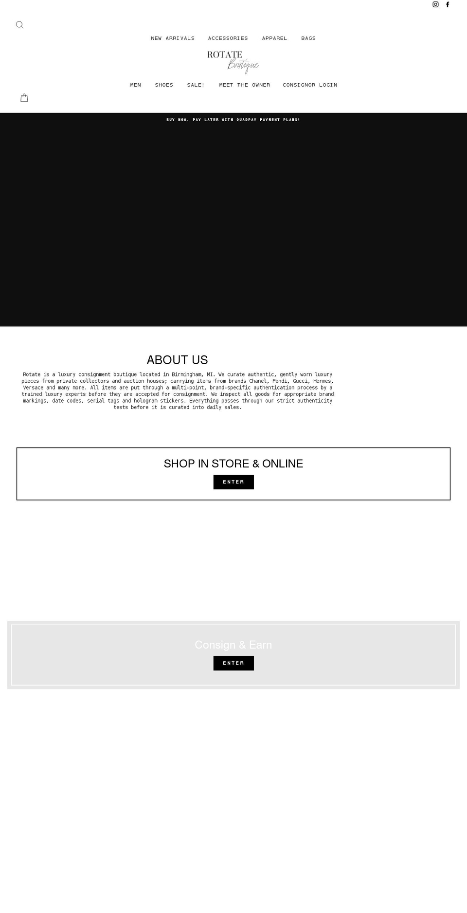 rotateboutique.com shopify website screenshot