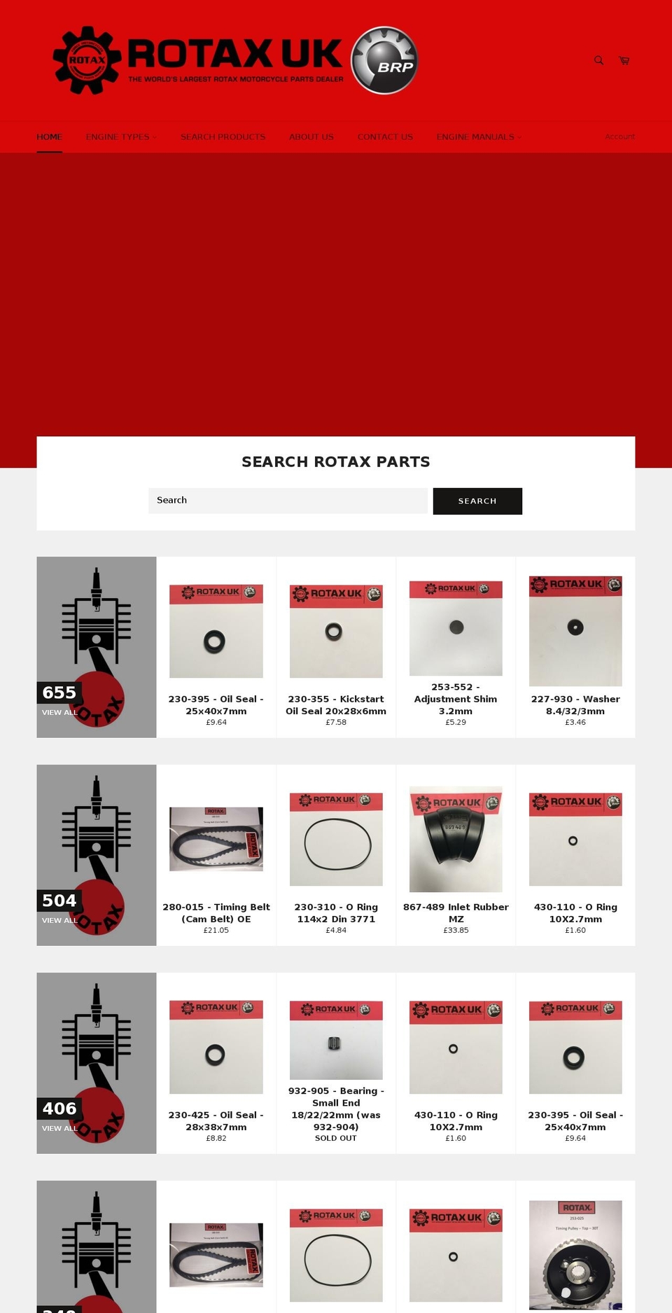 rotax.co.uk shopify website screenshot