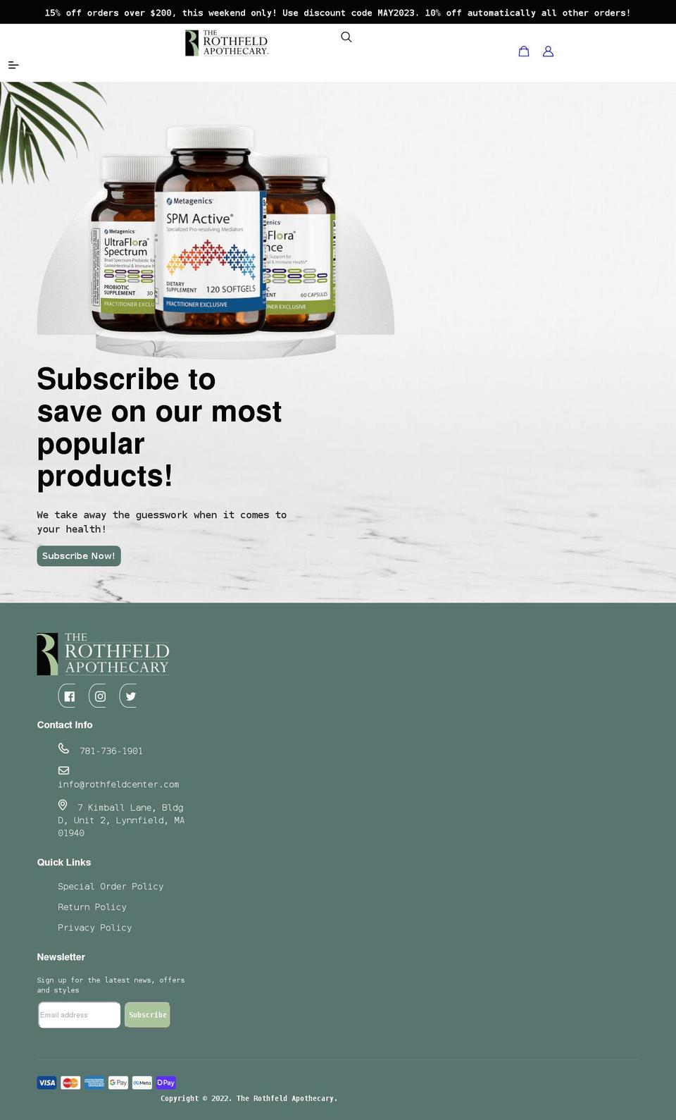 rothfeldapothecary.com shopify website screenshot