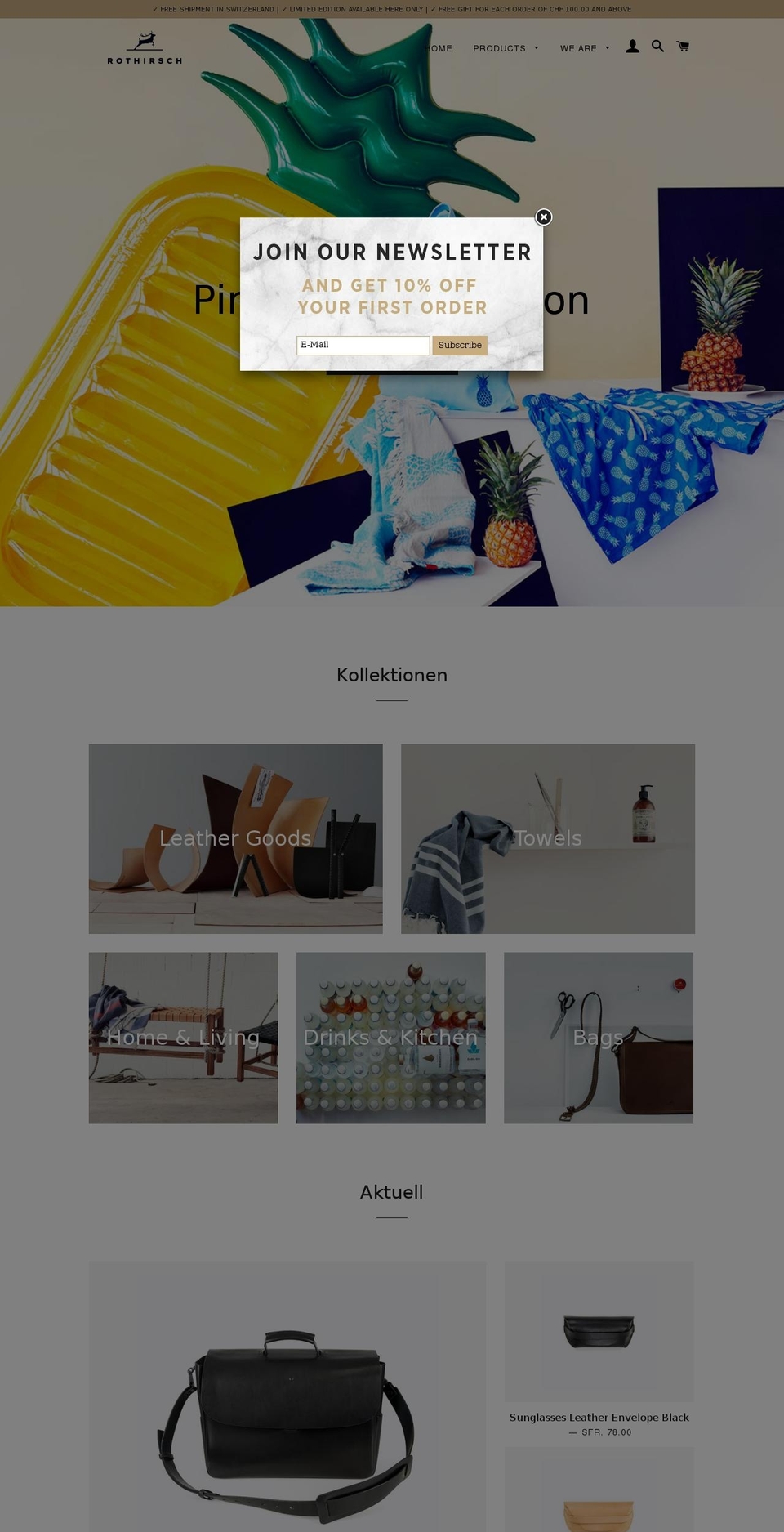 rothirsch.ch shopify website screenshot