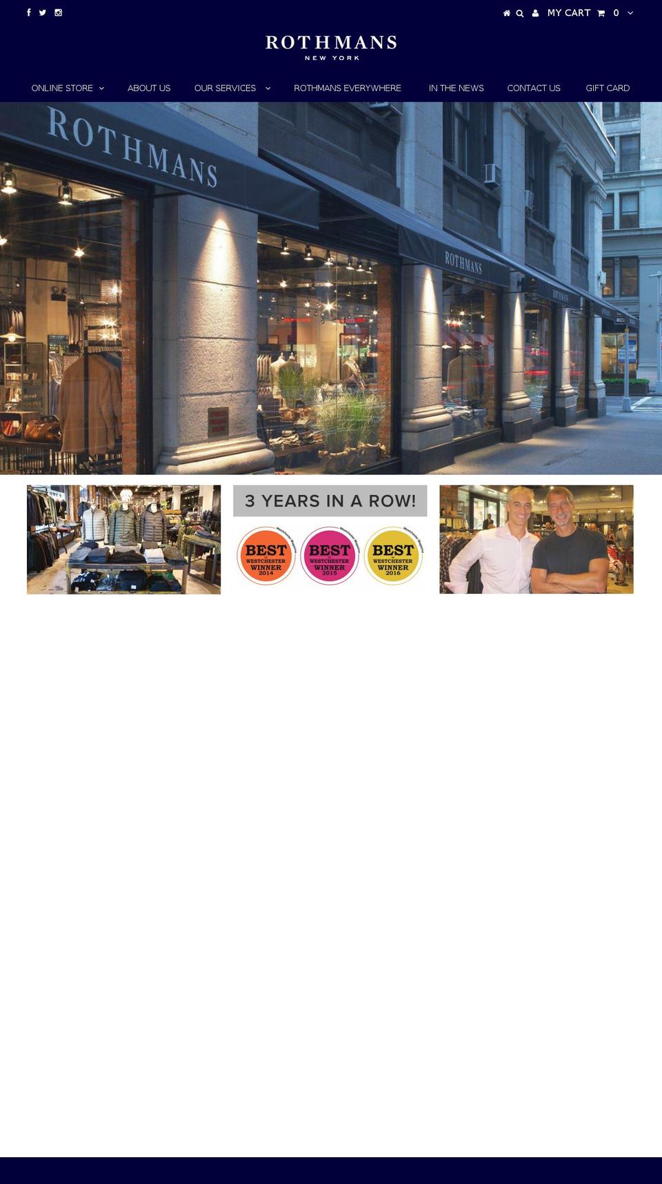 rothmansny.com shopify website screenshot