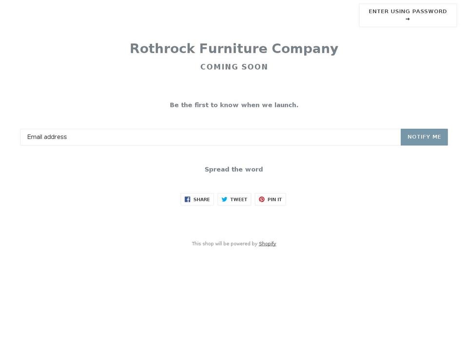 rothrockfurniture.com shopify website screenshot