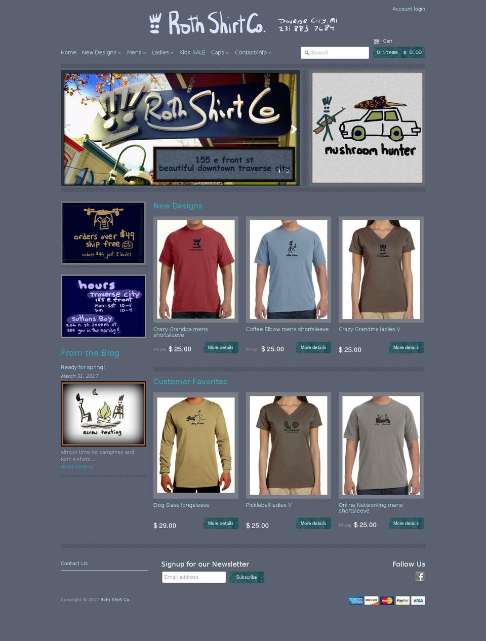 rothshirtco.com shopify website screenshot