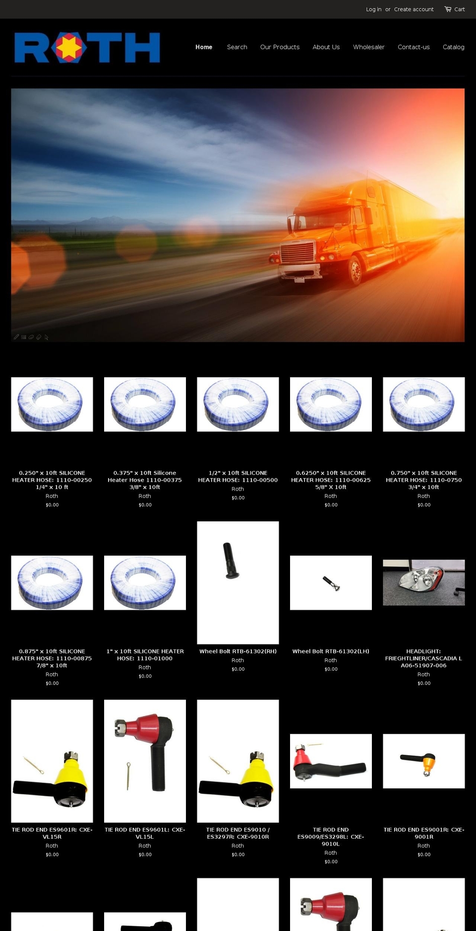 rothtruckparts.com — Shopify storefront screenshot