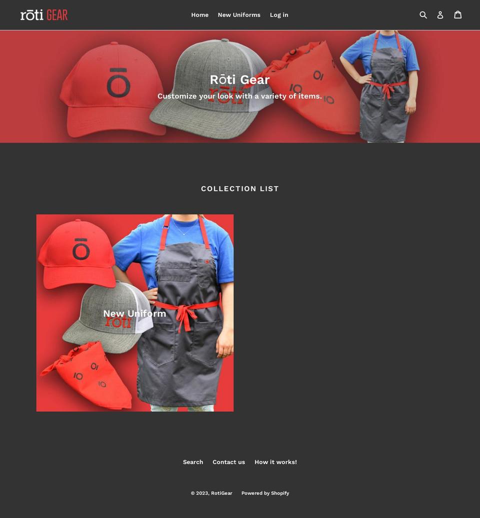 rotigear.com — Shopify storefront screenshot