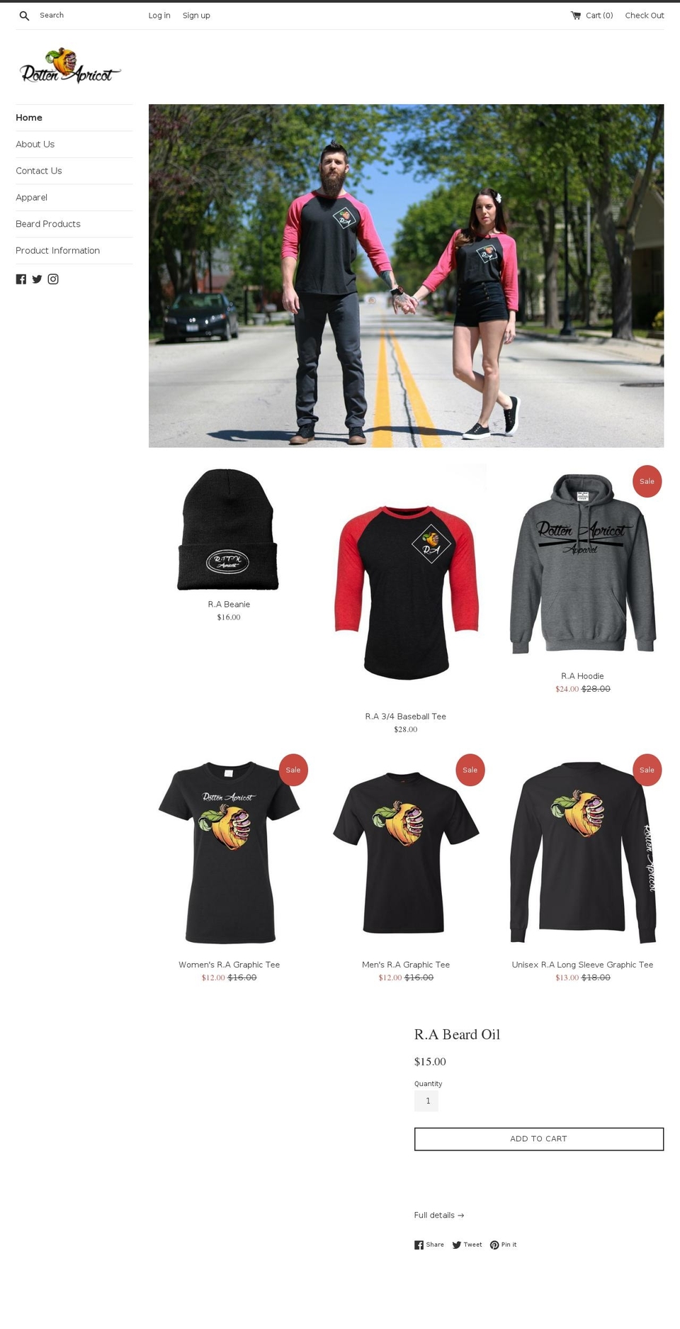 rottenapricotclothing.com — Shopify storefront screenshot